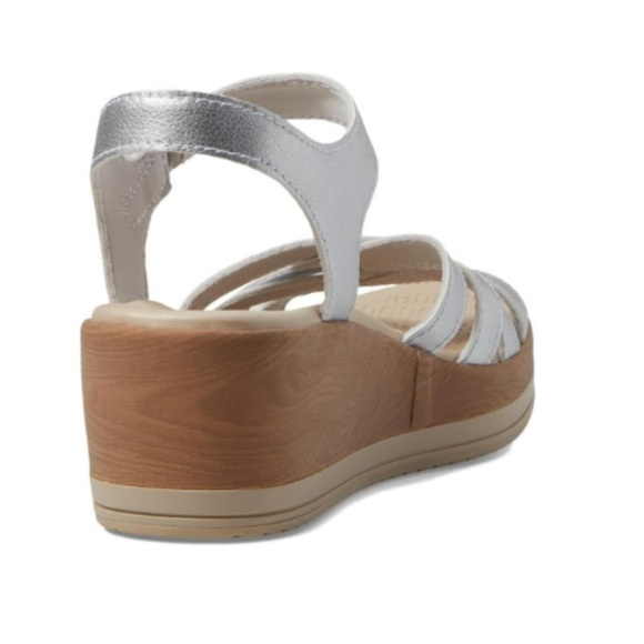 Bzees Rhythm Machine Washable Strappy Wedge Sandal Silver - Picture 3 of 9
